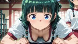 ai_female ai_generated blue_eyes breasts color colored female green_hair hell-pantsu hi_res kusuriya_no_hitorigoto maomao_(kusuriya_no_hitorigoto) the_apothecary_diaries