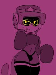 brawl_stars cop furry_tail larry_pecausa lawrie_(brawl_stars) robot robot_boy simple_background sweat