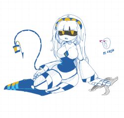 alternate_hairstyle breasts female female_only garter_straps hair_down j_(murder_drones) large_breasts murder_drones wide_hips