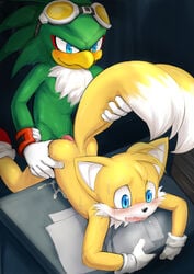 2boys anal anthro blush crying cum fairwind furry gay jet_the_hawk male male_only multiple_boys penis rape sex smirk sonic_(series) tail tails tears yaoi