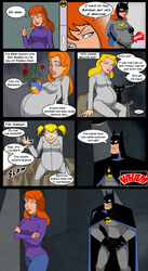 1boy 4girls barbara_gordon batgirl batman batman:_the_animated_series batman_(series) belly big_belly blonde_hair blue_eyes bodysuit cape cat clothing comic costume dc_comics dcau dialogue english_text gloves green_eyes harleen_quinzel harley_quinn imminent_rape inmate jpeg long_hair male mask multiple_girls multiple_pregnancies olympic-dames orange_hair pamela_isley pregnant prison_uniform selina_kyle speech_bubble text tied_hair twintails