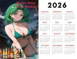 ai_generated bikini bishoujo_senshi_sailor_moon calendar calendar_(object) michiru_kaiou sailor_neptune tagme