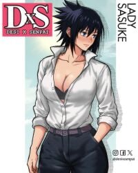 1girls 2025 2d 3:4 3d_render 4k 5_fingers big_breasts black_hair breasts censored cleavage clothed clothing desixsenpai digital_drawing_(artwork) digital_media_(artwork) female female_only genderswap_(mtf) hi_res human jeans large_ass large_breasts looking_at_viewer naruto naruto_(series) naruto_shippuden original rule_63 sasuke_uchiha sasuko sexy shirt thick_thighs thighs upper_body voluptuous watermark white_background wide_hips young younger_female