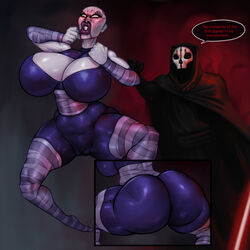 armpit_hair asajj_ventress asphyxiation big_ass big_butt bimbo cameltoe cleavage_cutout clone_wars darth_nihilus dathomiri female force_choke forced helpless huge_ass huge_breasts male muscular_female rampage0118 rape rolling_eyes star_wars strangling striped striped_legwear suspension the_force thick thick_lips thick_thighs