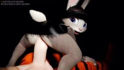 anthro anthro_penetrated cowgirl_position furry judy_hopps larger_male opusnine size_difference smaller_female smaller_penetrated sound tagme tiger_dancer_(zootopia) vaginal_penetration video zootopia
