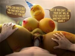 3d 4:3 ahmedsfm anonymous_male blender cowgirl_position dialogue partygoer_(the_backrooms) psychojohn2 psyjohn request straight the_backrooms vaginal_penetration yellow_body