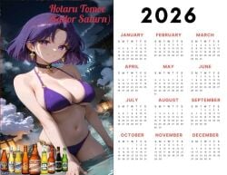 ai_generated ai_slop bikini bishoujo_senshi_sailor_moon calendar calendar_(object) hotaru_tomoe sailor_saturn