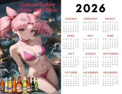 ai_generated ai_slop bikini bishoujo_senshi_sailor_moon calendar calendar_(object) chibi_usa sailor_chibi_moon