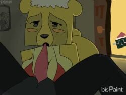 1futa 1girls 2d 2d_animation 4:3 animated ass baby_bee_(bee_swarm_simulator) background_character bear bee_swarm_simulator black_bear_(bee_swarm_simulator) blowjob bra breasts deepthroat fur furry futa_on_female ibispaintx mother_bear_(bee_swarm_simulator) no_sound oral penis pilman roblox roblox_game self_upload sucking sucking_penis tagme video watermark