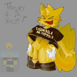 1ambiguous 1boy anon anonymous cat cat_ears cat_tail dick disembodied_hands feline femboy feminine_male flarblesnook furry jasper_(flarblesnook) male oc original_character penis reference_image roblox roblox_avatar robloxian self_upload shirt thigh_grab thighhighs thighs white_body white_skin yellow_fur