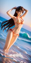 1girls 3d absurd_res ai_generated breasts female groin hi_res navel pvc