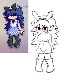 1female 1girls artist_request big_breasts black_eyes blue_hair blush bunny_ears female female_only fnf fnf_mod fnf_mods friday_night_funkin friday_night_funkin_mod moana_melville naked nipples oc original_character pussy sex tagme