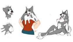 2020 anthro black_nose breasts canid canine canis clothed clothed_to_nude clothing clothing_loss cocofox domestic_dog female fully_clothed fur furry goo_transformation grey_body grey_fur growth human_to_anthro husky mammal mask_transformation nipples nordic_sled_dog nude open_mouth sequence shirt simple_background sitting snout solo species_transformation spitz surprise tail tail_growth topwear transformation transformation_sequence white_background