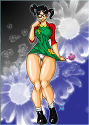 1girls big_breasts chespirito chilindrina el_chavo_(series) el_chavo_del_ocho female freckles glasses human latina lollipop one_eye_closed osmar-shotgun panties smile smiling socks solo tagme televisa twintails wide_hips