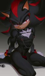 1boy 2025 abs animal_ears anthro bare_chest belly_button black_body black_fur black_hair bulge buttplug choker creamm_cake digital_drawing_(artwork) digital_media_(artwork) fur_tuft gloves gradient_background hair_tuft hedgehog hedgehog_boy hedgehog_ears hedgehog_humanoid hedgehog_tail looking_at_viewer male male_focus male_only mobian_(species) mostly_nude mostly_nude_male navel nipple_chain nipple_piercing nipple_rings nipples pecs pectorals red_eyes red_fur red_hair red_highlights sega shadow_the_hedgehog shiny_fur shiny_hair simple_background sitting sitting_down sitting_on_floor six_pack solo solo_focus solo_male sonic_(series) sonic_the_hedgehog_(series) thong thong_only white_fur white_gloves white_hair