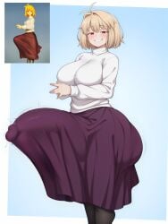 1futa 1girls ai_generated arcueid_brunestud big_breasts big_penis blonde_futa blonde_hair busty dick dickgirl el_memc erect_penis erection erection_under_clothes fat_cock futa_only futanari huge_breasts huge_cock large_breasts large_penis melty_blood_arcueid_figure_(meme) memch0 meme mostly_clothed penis penis_under_clothes reference_image tsukihime