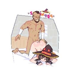1boy 1girls all_fours animated ass_grab clutching_sheets face_down_ass_up female fucked_silly kono_subarashii_sekai_ni_shukufuku_wo! male megumin mp4 no_sound nude penis_in_pussy pixel_animation pixel_art sim0n404 tagme top-down_bottom-up vaginal vaginal_penetration vaginal_sex video witch_hat