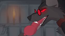 animated canid canine fangs fellatio feral fox hi_res looking_pleasured loop male male_focus mammal oral oral_penetration penetration penile sex solo teeth vampire zeniarmr