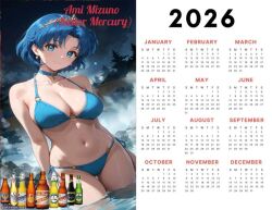 ai_generated ami_mizuno bikini bishoujo_senshi_sailor_moon calendar calendar_(object) female sailor_mercury tagme
