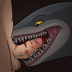 eating_penis flaccid_penis horror human naked_male ouch penis_in_danger preying_on_penis shark tagme