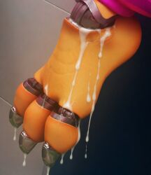 cum cum_on_feet feet feet_fetish feet_focus foot_fetish foot_focus glamrock_chica_(fnaf) glamrock_chica_(mayosplash)