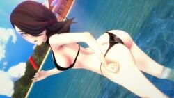 1girls ass ass_focus bikini bikini_top cinder_fall half-dressed half_naked half_naked_female logang45 popsicle rwby solo_female
