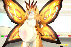 anthro duo female hi_res insect_wings internal lepidopteran_wings mali mali_(mali.maw) nipples pregnant silory unbirthing uterus vaginal valeriandevis vextrix vore willing_pred wings