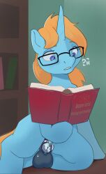 book chastity_cage chastity_device drafthoof equid equine eyewear feral glasses hasbro horn magic male mammal my_little_pony mythological_creature mythological_equine mythology solo spell unicorn wearing_glasses