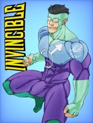 bara bulge gay gay_flag invencible invincible invincible_(superhero) male male_only mark_grayson mask masked masked_male mlm mlm_flag mlm_pride_colors muscular muscular_male solo superhero
