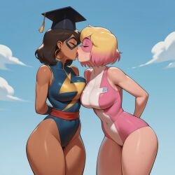 2girls aged_up agents_of_atlas ai_generated ass avengers big_ass big_breasts big_thighs blonde_female blonde_hair breasts brown-skinned_female brown_body brown_skin champions_(marvel) curvaceous curvy curvy_figure dark-skinned_female dark_skin digital_media_(artwork) female female_only gwendolyn_poole gwenpool gwenpool_(series) hips hourglass_figure huge_ass huge_breasts huge_thighs inhuman kamala_khan large_ass large_breasts large_thighs legs light-skinned_female light_skin marvel marvel_comics mature mature_female ms._marvel ms._marvel_(kamala_khan) mutant mutant_(marvel) phophopho slim_waist thick thick_hips thick_legs thick_thighs thighs voluptuous waist wide_hips young_avengers