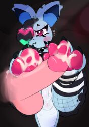 alternative_fashion anthro anus bodily_fluids bottomless bottomless_female bottomwear clothed clothing clusterful collar cum cum_on_feet duo emo feet female fishnet_clothing fishnet_legwear foot_fetish foot_play footjob footwear generation_1_pokemon genital_fluids genitals hazel_(clusterful) hi_res legwear male male/female nidorina nintendo pawpads penis pokemon pokemon_(species) red_pawpads sex shy skirt socks vulva