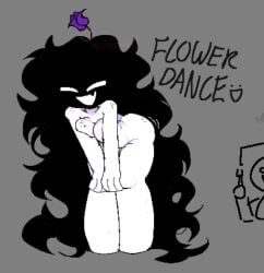 :d rose_(roses_arcaned) roses_arcaned arcaned_roses 1girls black_hair long_hair motion_lines ass breasts completely_nude completely_nude_female completely_naked completely_naked_female female female_only sweat sweatdrop dance 2d 2d_(artwork) digital_media_(artwork) digital_drawing_(artwork) 2025 simple_background color colored text english_text purple_rose rose rose_in_hair white_body white_skin flower flower_in_hair open_smile freckles freckles_on_breasts freckles_on_shoulders freckles_on_ass purple_flower