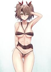 1girls arms arms_behind_ass arms_behind_head ass azur_lane bikini british british_female cruiser exeter_(azur_lane) hands headband hi_res highres horny legs looking_at_viewer mightyplem pre-sex royal royal_navy royal_navy_(azur_lane) royalty sexy sexy_female staring