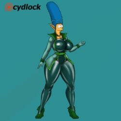 animated big_breasts blue_hair breasts curvy cydlock marge_simpson the_simpsons