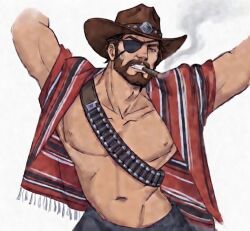 1boy beard buff cole_cassidy cole_cassidy_(overwatch)