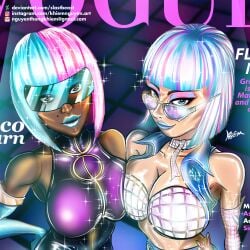2girls alice_(dispatch) ass big_ass big_breasts big_thighs blue_hair breasts chest crossover curvaceous curvy curvy_figure dark-skinned_female dark_skin digital_media_(artwork) dispatch_(game) female hips hourglass_figure huge_ass huge_breasts huge_thighs large_ass large_breasts large_thighs legs light-skinned_female light_skin looking_over_eyewear looking_over_sunglasses marvel marvel_comics marvel_rivals mature mature_female multicolored_hair mutant mutate_(marvel) pink_hair prism psylocke psylocke_(marvel_rivals) psylocke_(sai) slastbeast slim_waist sunglasses thick thick_hips thick_legs thick_thighs thighs tinted_eyewear visor voluptuous waist wide_hips wide_thighs x-men