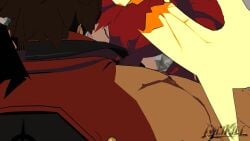 1boy 1boy1girl 1girls 3d ahe_gao animated bed canon_couple clothing fucked_silly guilty_gear guilty_gear_strive handholding happy_sex jack-o'_valentine lolikill mating_press missionary_position muscular sol_badguy sound video voice wife_and_husband