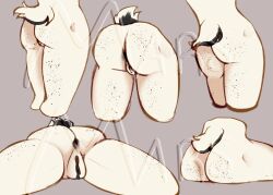 ass ass_focus deltarune deltarune_chapter_2 freckles_on_ass multiple_angles multiple_positions presenting presenting_ass presenting_hindquarters pussy self_upload spamton_g_spamton tail trans_man