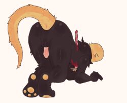 1boy all_fours asshole bending_over blood_drip blood_stain closed_eyes cock die_of_death_(roblox) embarrassed fur fur_on_legs furry_tail kottiechii male male_only mequot neck_tuft pawpads presenting_anus presenting_ass presenting_balls presenting_penis roblox roblox_game robloxian self_upload sword tail