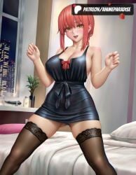 1girls 2025 ai_generated anime animeprds25 bed bed_sheet bedding bedding_background bedroom bedroom_background bedroom_setting bedsheets belt black_thighhighs blush breasts building buildings city covered_navel covered_nipples evening_dress evening_gown evening_wear female hands_up hi_res high_quality highres indoors jar jars knot large_breasts makima_(chainsaw_man) night nightgown nightwear open_mouth orange_eyes pink_pillow plant red_hair shiny_clothes sideboob skindentation spread_legs thighhighs thighs tongue_out wall wall_(structure) white_pillow window