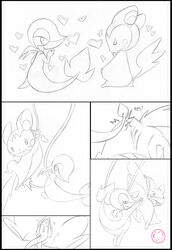 comic emolga female fingering harumi monochrome nintendo pokemon pokemon_(species) pussy pussy_juice snivy vines whipping yuri