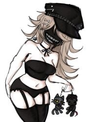 2024 artist_upload big_thighs bigoldstinker boobs cleavage garter_straps ibispaint_(artwork) ibispaintx long_hair long_tongue medium_breasts monster_girl oc original original_character self_upload sfw thighhighs thighs tongue_out