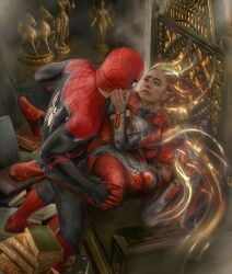 1boy 1boy2girls 1male 1man 2female 2girls 2women age_difference amelodyj book books brown_hair brunette_female brunette_hair caress caressing_face chair clone clonecest clothed_female clothed_sex dark-skinned_female dark_hair dark_skin energy eternals_(2021) eternals_(marvel_extraterrestrial_race) extraterrestrial_human female ffm ffm_threesome from_above interracial interracial_sex interspecies lauren_ridloff makkari male male/female marvel marvel_cinematic_universe marvel_comics mcu mff mff_threesome older_female older_female_and_younger_male on_chair on_throne peter_parker riding riding_face speed_lines speedster spider-man spider-man:_no_way_home spider-man_(series) spider-man_(tom_holland) standing standing_sex threesome throne throne_sex tongue tongue_out unseen_male_face view_from_above younger_male younger_penetrating_older