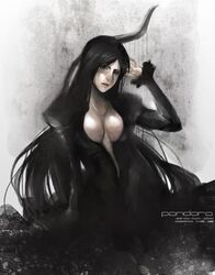 1girls black_dress black_hair breasts human long_hair pale-skinned_female pale_skin pandora_(saint_seiya) saint_seiya shounen_jump specters villainess