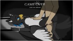 anthro anthro_penetrated avian azuki_(azukipuddles) beak bed belly_rub bird blue_eyes blue_highlights border bound captured chest_tuft corvid dark_room defeat_sex defeated_heroine dim_lighting dominant dominant_human dominant_male duo english_text eyebrows feathers featureless_chest feeling_up feet female female_anthro female_on_back female_on_human female_penetrated furniture game_over gameplay_mechanics gentle_sex gryphon hi_res highlights_(coloring) holarctic_magpie holding_leg human human_on_anthro human_penetrating human_penetrating_anthro human_penetrating_female impregnation interspecies interspecies_impregnation leg_grab looking_at_another looking_at_partner looking_pleasured lying lying_on_bed magpie_(corvid) male male/female male_human male_on_anthro male_penetrating male_penetrating_anthro male_penetrating_female mammal multicolored_body multicolored_wings mythological_avian mythological_creature mythology obscured_penetration on_bed open_beak open_mouth open_wings oscine ovum passerine penetration raised_arms raised_eyebrows restrained_arms roleplay rubbing_chest sex smile smiling_at_another smiling_at_partner sperm_cell spread_legs spread_wings spreading standing_over straps submissive submissive_anthro submissive_female tail tail_feathers talons text thigh_grab tied_to_bed toes tuft vaginal_penetration wings wrattales2022 yellow-billed_magpie