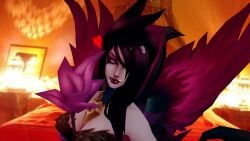 cum_dripping_from_mouth female league_of_legends morgana posing seducing