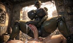 ai_generated assaultron assaultron_(fallout) cum fallout fallout_4 futanari