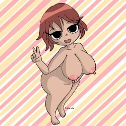 cute huge_ass huge_breasts kim_pine looking_at_viewer scott_pilgrim short_hair