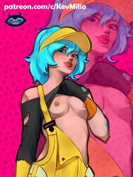 2d_(artwork) blue_eyes blue_hair boobs comet_(fortnite) female fortnite fortnite:_battle_royale looking_at_viewer medium_breasts nipples patreon