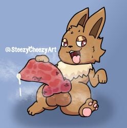 animal_genitalia animal_penis balls big_penis bodily_fluids brown_body brown_fur canine_genitalia canine_penis eevee feet feral fluffy fur generation_1_pokemon genital_fluids genitals heart_eyes heart_symbol hi_res hindpaw hyper in_heat knot knotted_penis male musk musk_clouds musky_penis nintendo nude pawpads paws penis pokemon pokemon_(species) precum saliva saliva_string solo steezycheezy sweat sweaty_genitalia tongue tongue_out vein veiny_knot veiny_penis